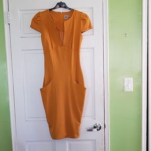 Amazing Asos yellow form-fitting dress